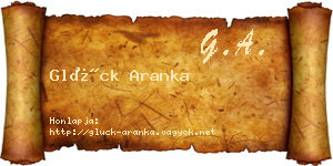 Glück Aranka névjegykártya