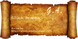 Glück Aranka névjegykártya
